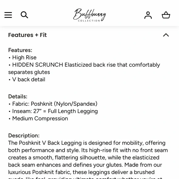 Buffbunny Poshknit V Scrunch Legging - Picture 3 of 5